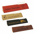 Laserable Leatherette Desk Wedge with Business Card Holder - Laser Engraved